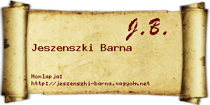 Jeszenszki Barna névjegykártya