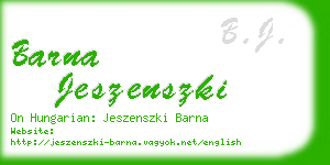 barna jeszenszki business card